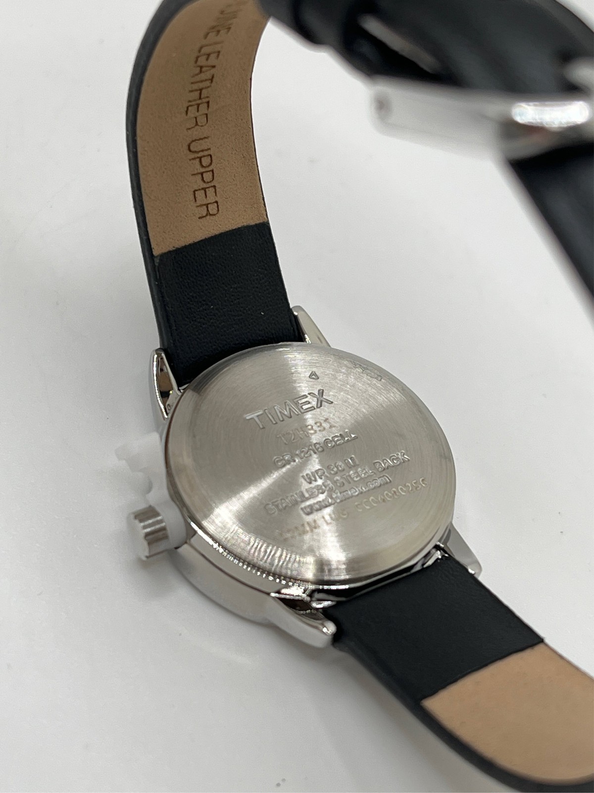 Women’s Timex Easy Reader Watch with Leather Strap – Silver/Black T2H331JT 1