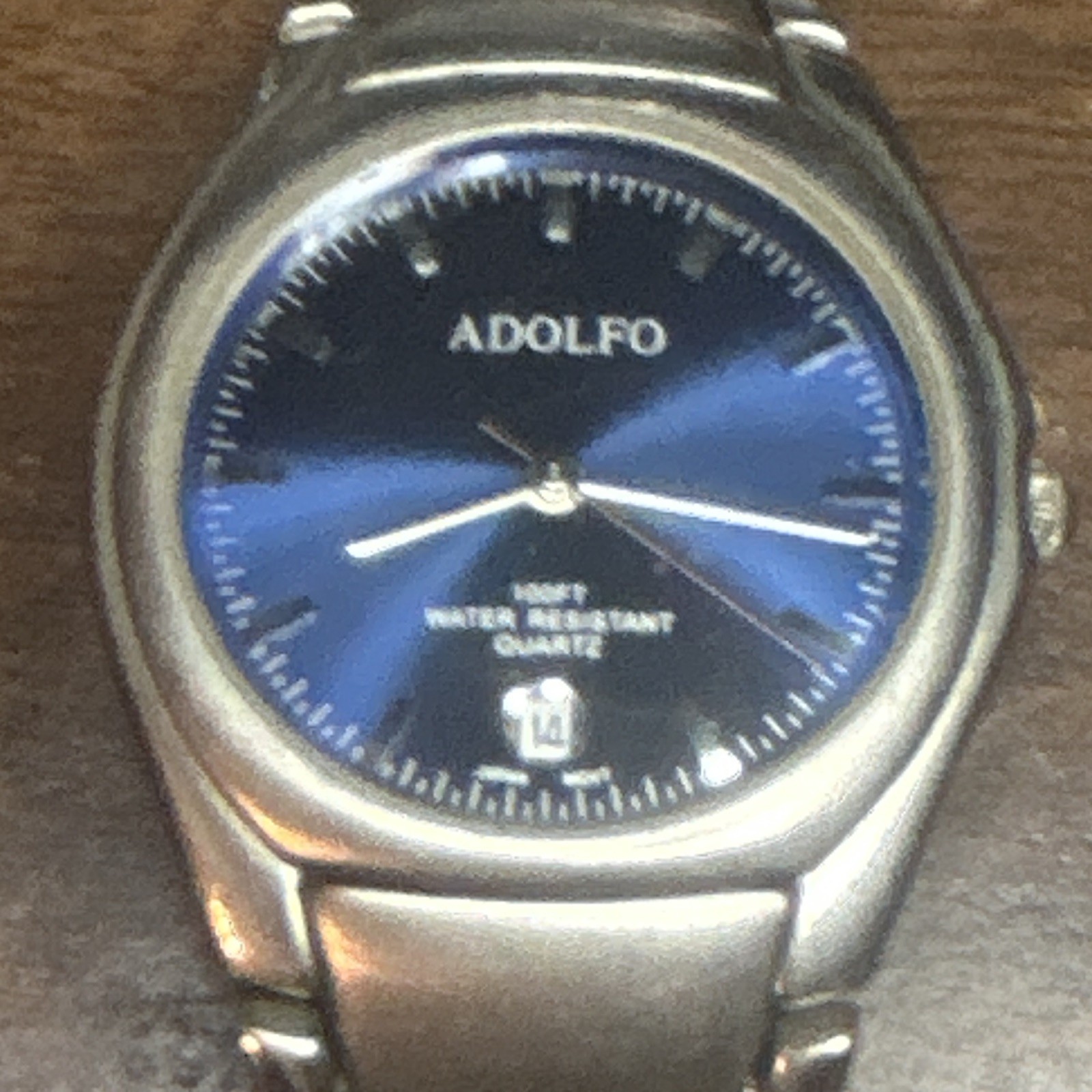 Adolfo AF1168 Men’s Blue Sunray Dial Quartz Watch–Date, 100FT WR, Japan Movement