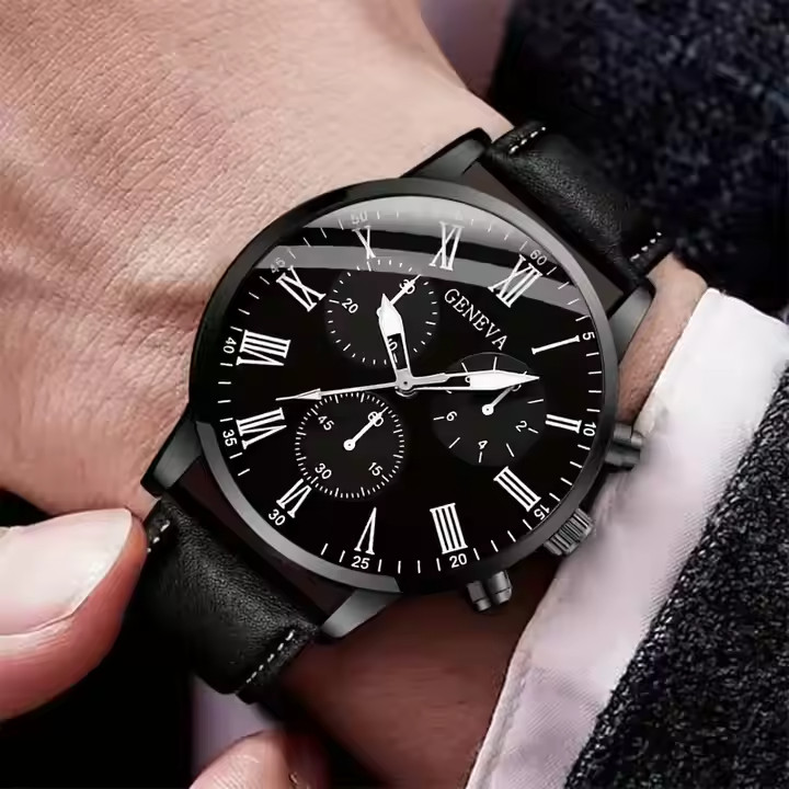 Black mens Quartz Watch with Bracelet – 40 mm