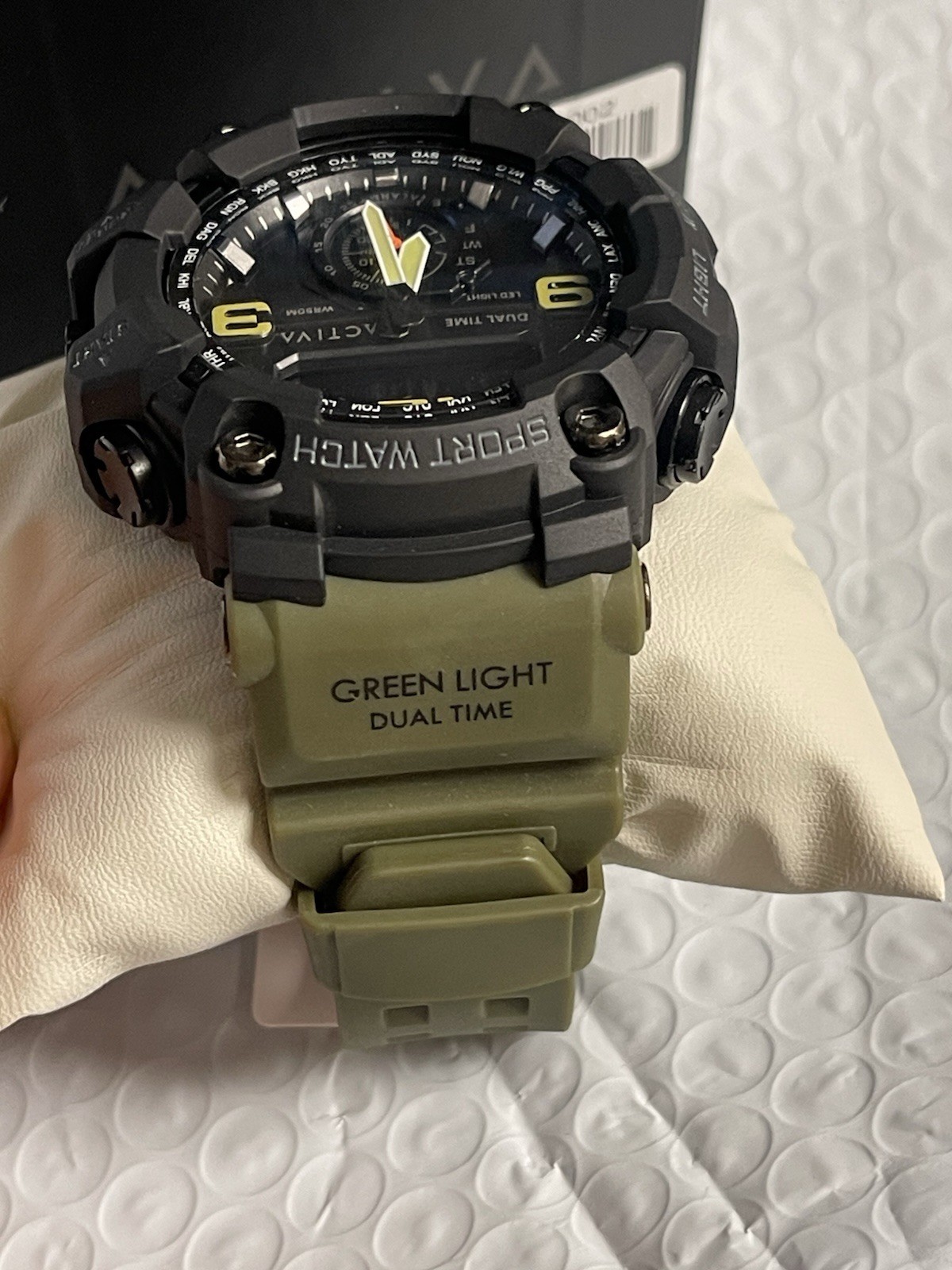 Activa – Invicta Men’s 56mm watch Black face and army green band