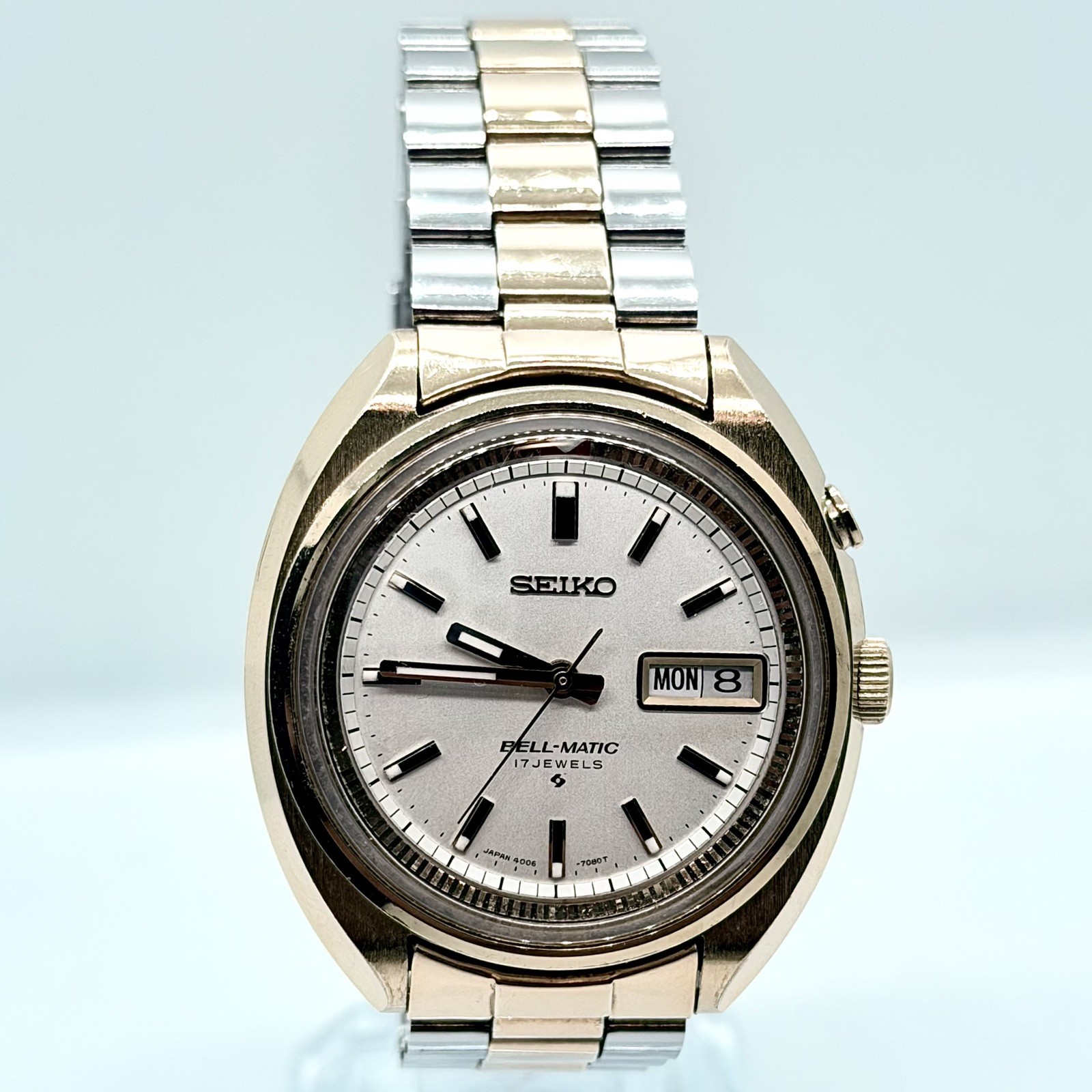 Excellent Seiko Bell-Matic 4006-7004 1970s Vintage Alarm Watch Original Bracelet