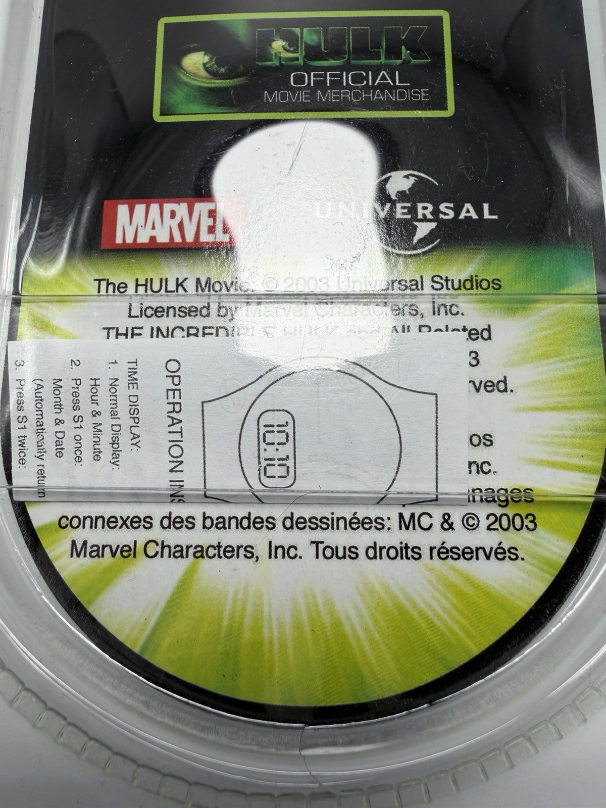 2003 Marvel Hulk Movie Digital Wrist Watch Brand New Unopened Incredible