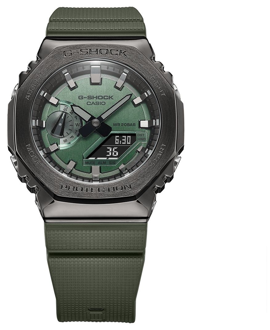 Casio G-Shock Green Dial Green Resin Strap GM-2100B-3AER Watch
