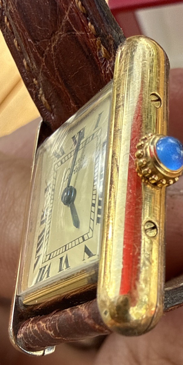 Vintage Must de Cartier Tank 5057001 Vermeil SM Quartz Womens Watch Box Inserts