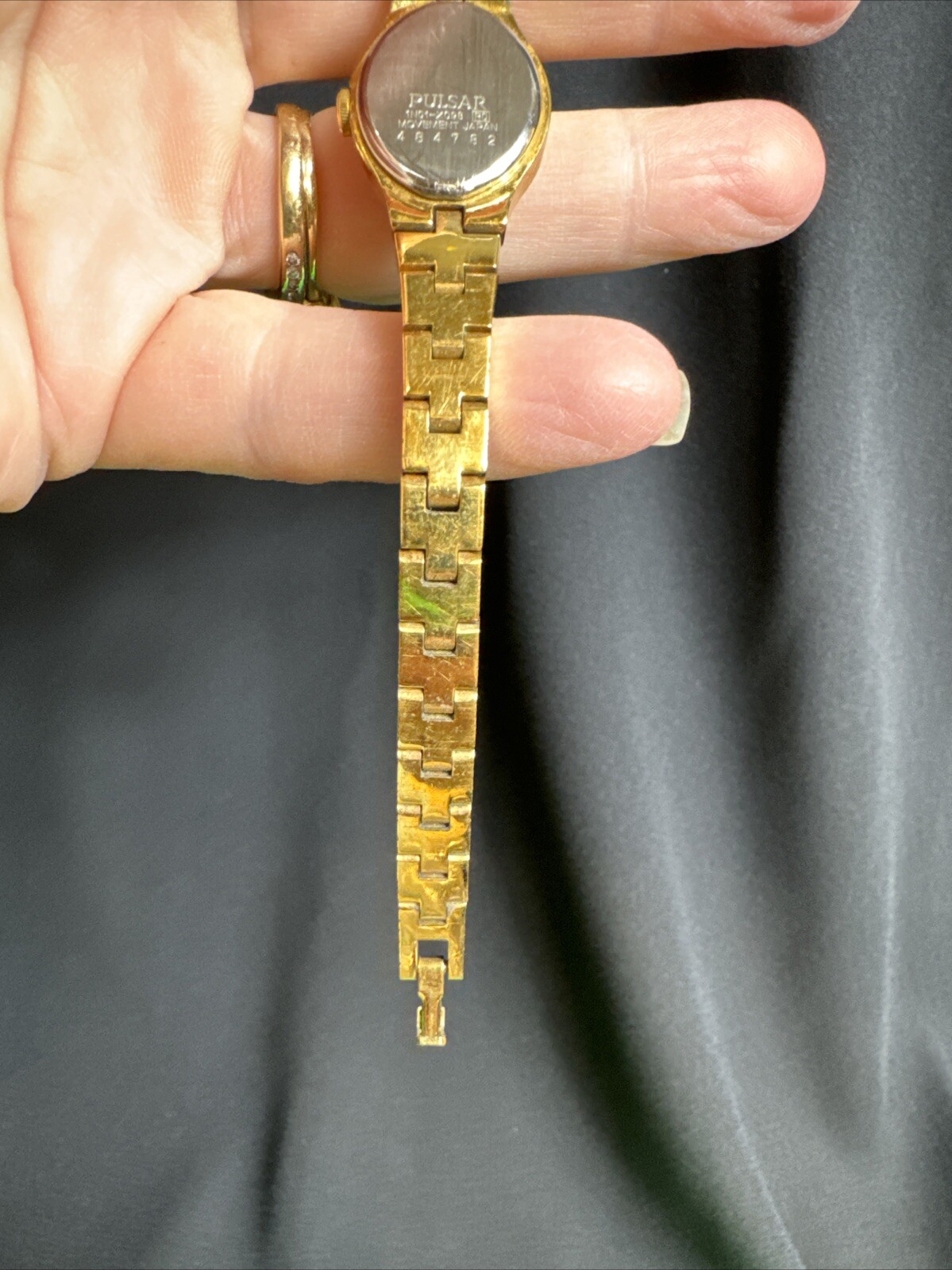 Pulsar Rare Eye Shaped Gold Case One Piece Strap Antique Watch Untested