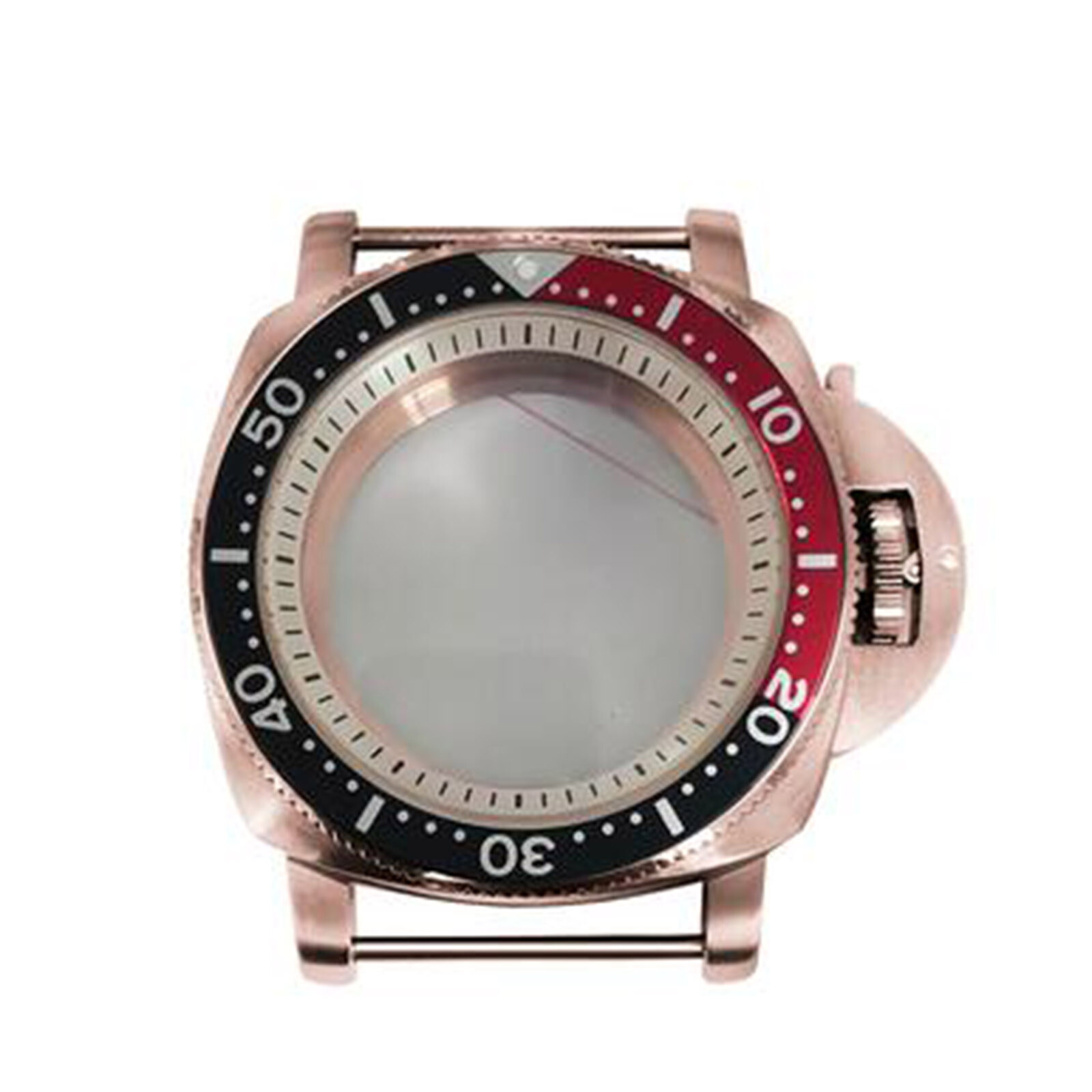 42mm PVD Rose Gold Watch Case Bezel White Inner Shadow Fit For NH35/36 Movement