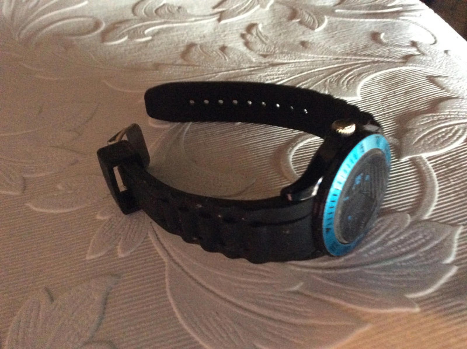 Identity London watch with blue and black rubber strap watch