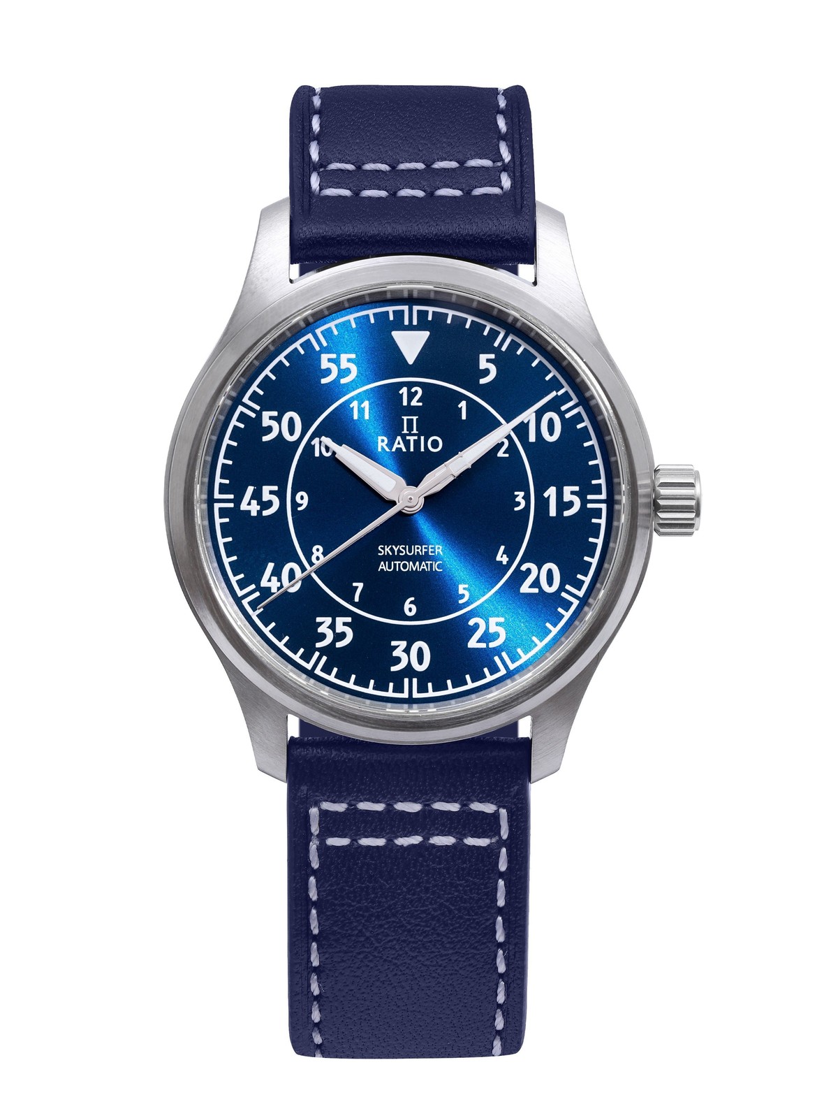 Ratio Skysurfer Pilot Blue Sunray Dial Leather Automatic RTS318 200M Men’s Watch