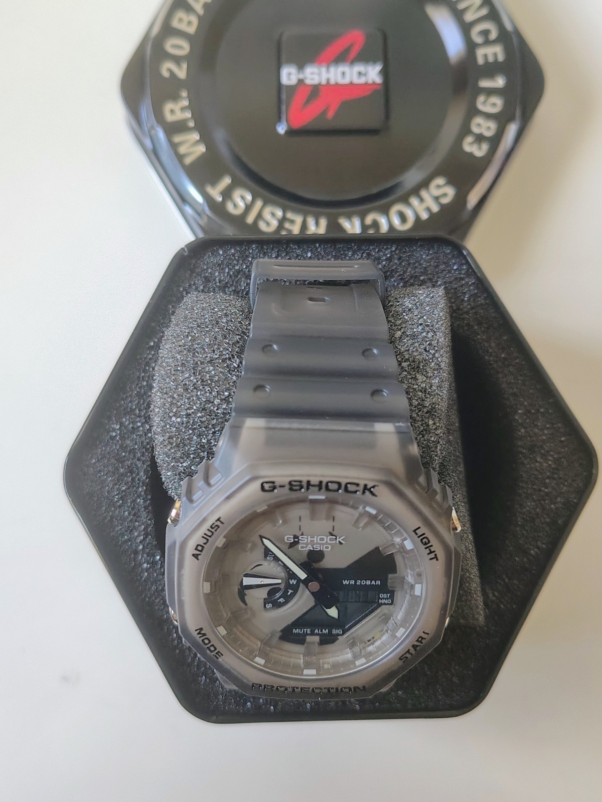 Casio G-SHOCK Analog-Digital Gray Resin Watch 200m Quartz Alarm w/ Box
