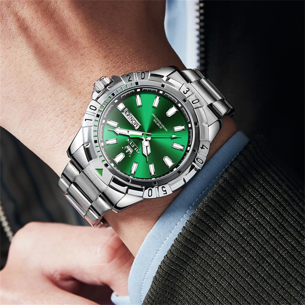 OLEVS LUXURY MEN’S WATCH WATERPROOF STAINLESS -STEEL