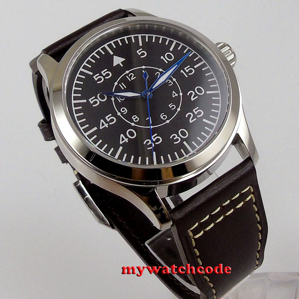 42mm corgeut black dial luminous sapphire glass miyota 8215 automatic mens watch