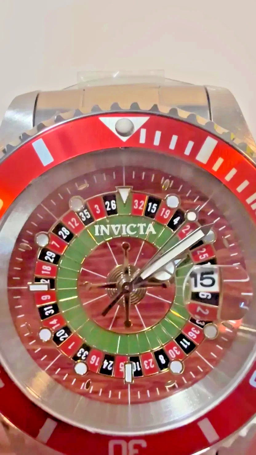 Invicta 50519 Mens Pro Diver Roulette House of Cards 40mm Quartz SS Watch New