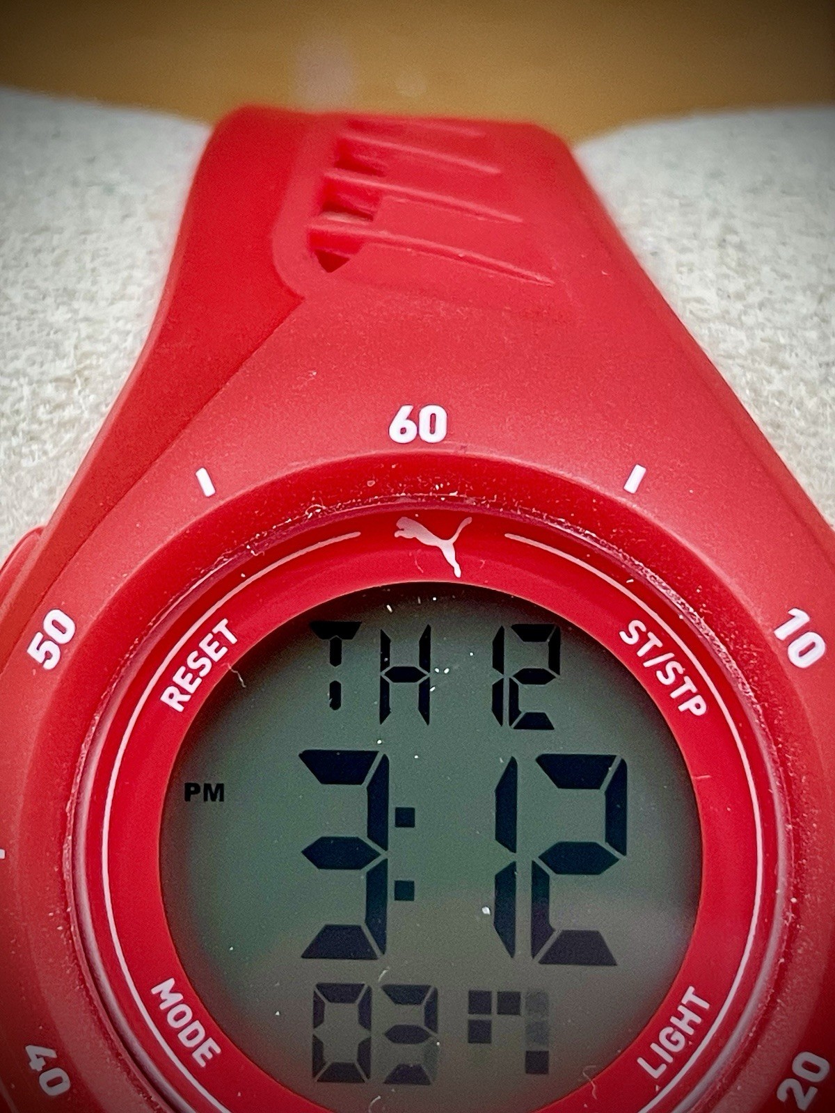 PUMA Women’s Watch P6023- Puma 3 LCD, Red Tone Polycarbonate – New!