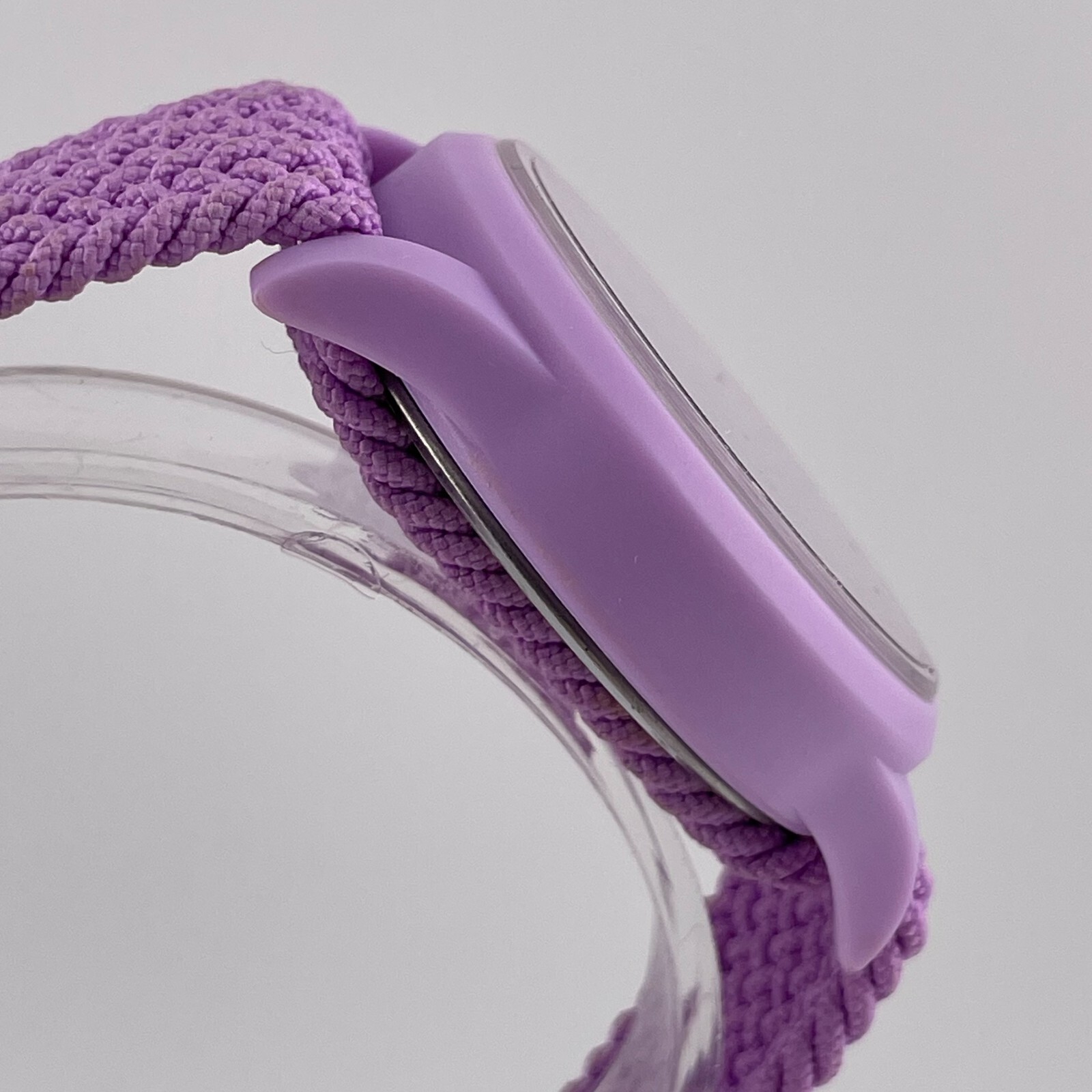 Geneva Womens Watch 39mm Case Purple One Piece Nylon Strap Quartz Analog
