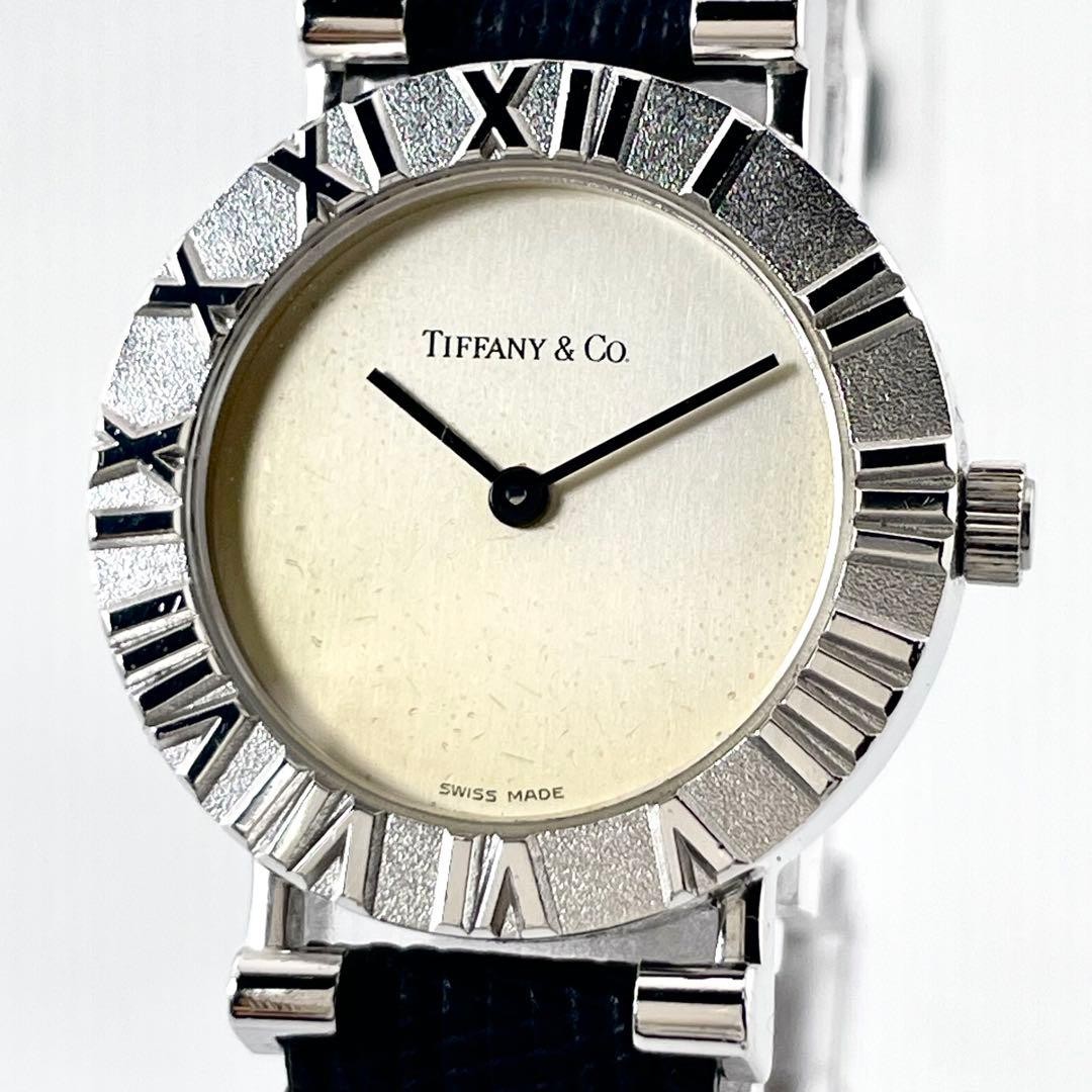Tiffany & Co. Atlas Quartz Watch L0640 24.2mm Roman Numeral Dial Ladies