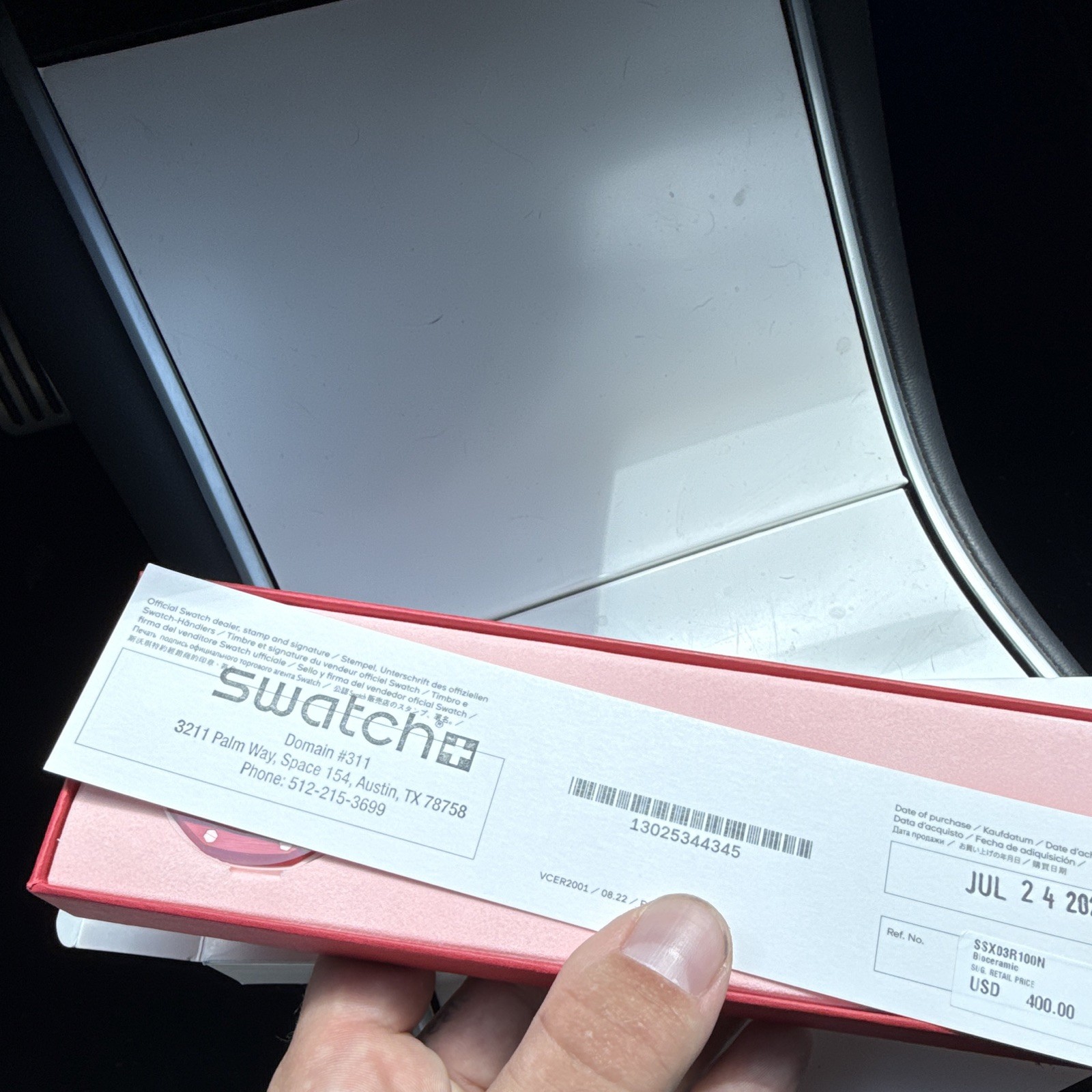 Swatch x AP Royal Pop Otto Rosso 41mm Pink/Red Watch w/ Box Papers & Receipt