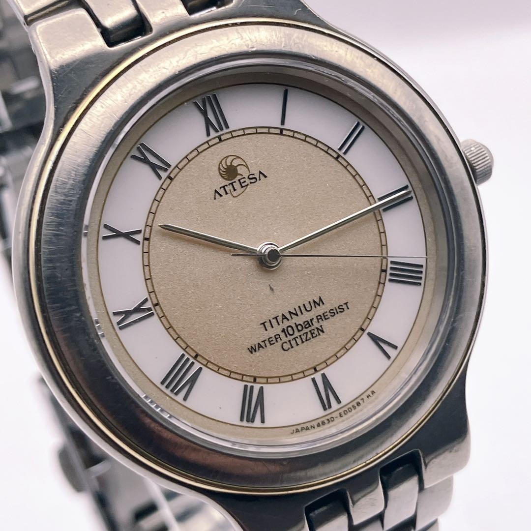 CITIZEN ATTESA Titanium 10BAR,working conditionbattery replaced,W6A4 From Japan