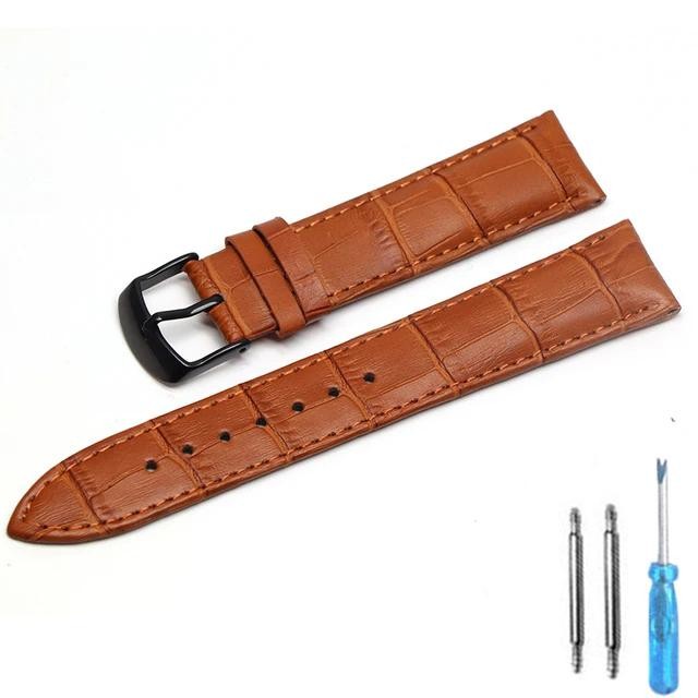 12/ 14/ 16/ 18/ 20/ 22/ 24mm Genuine Leather Wristband Watch Strap Band Bracelet
