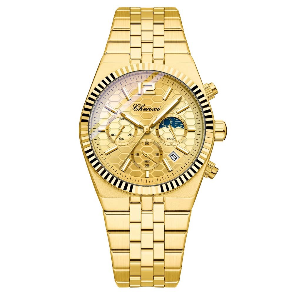 CHENXI Men Quartz Watch Chronograph Wristwatch Six-hands Male Business Watches