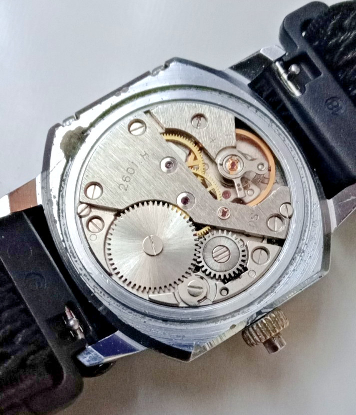 Vintage Soviet mechanical men’s Raketa watch for the blind. USSR. Running
