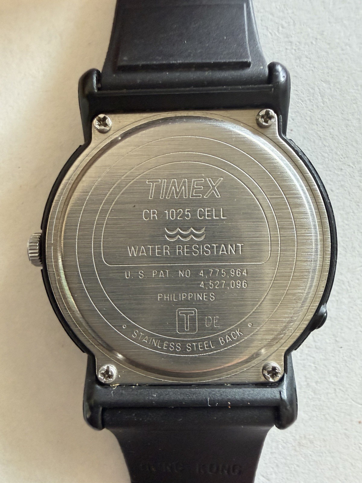 Timex Indiglo Quartz Analog White Dial 34mm Black Plastic Strap Water Resist