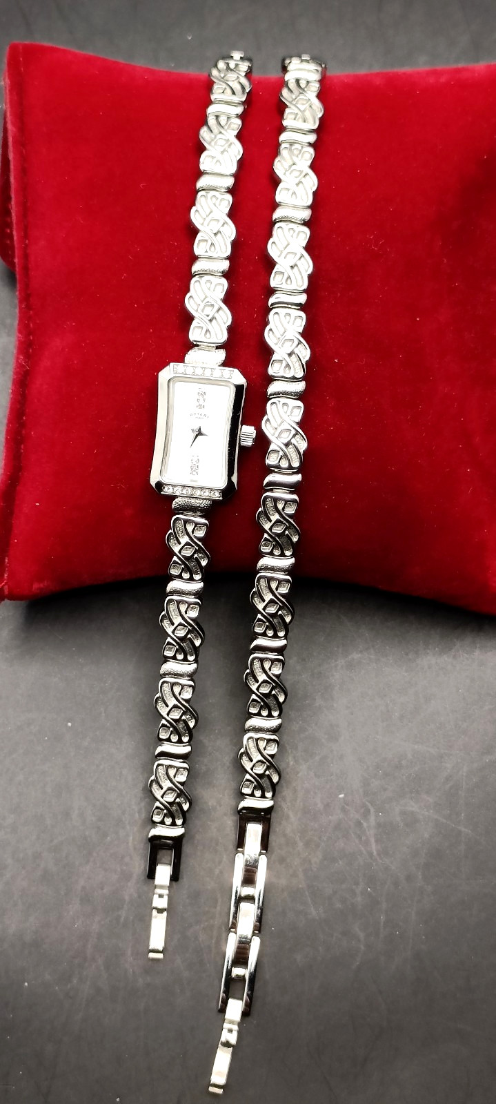 ROTARY Ladies Dainty Stainless Steel Dress Watch & Bracelet Set VGC/Working