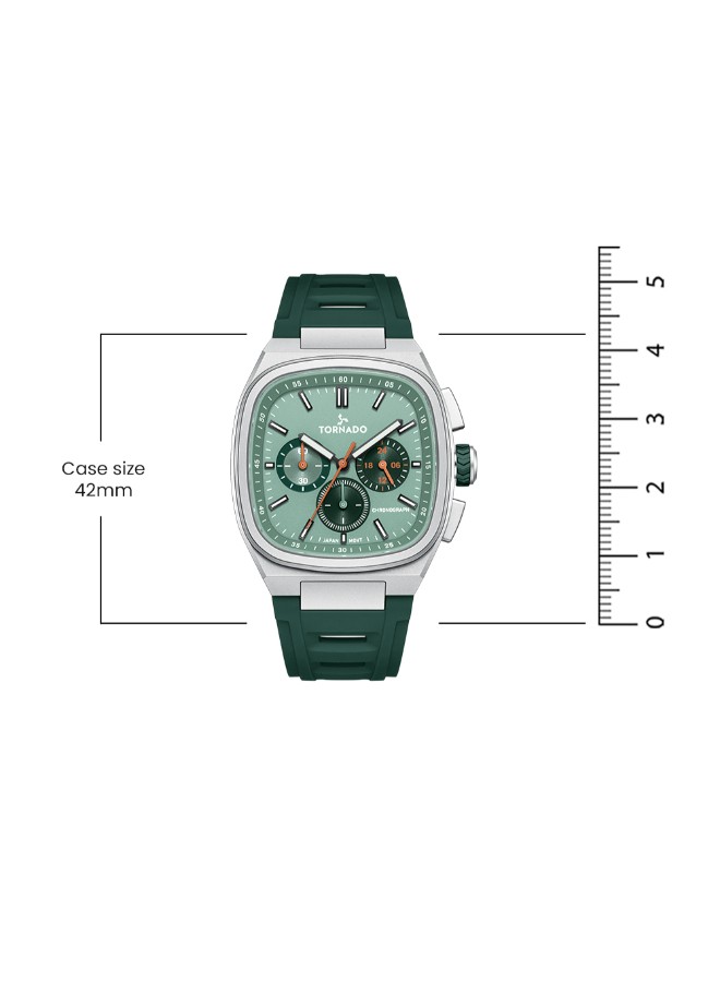 Tornado Aristocrate Men’s Chronograph Watch | Green Dial, 42mm, 100 m (10 ATM)