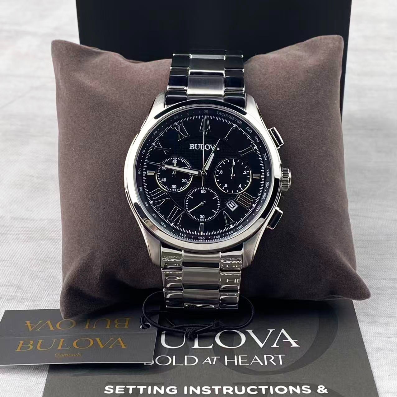Bulova 96B288 Men’s Wilton Chronograph Quartz Watch Stainless Steel 46.5 mm