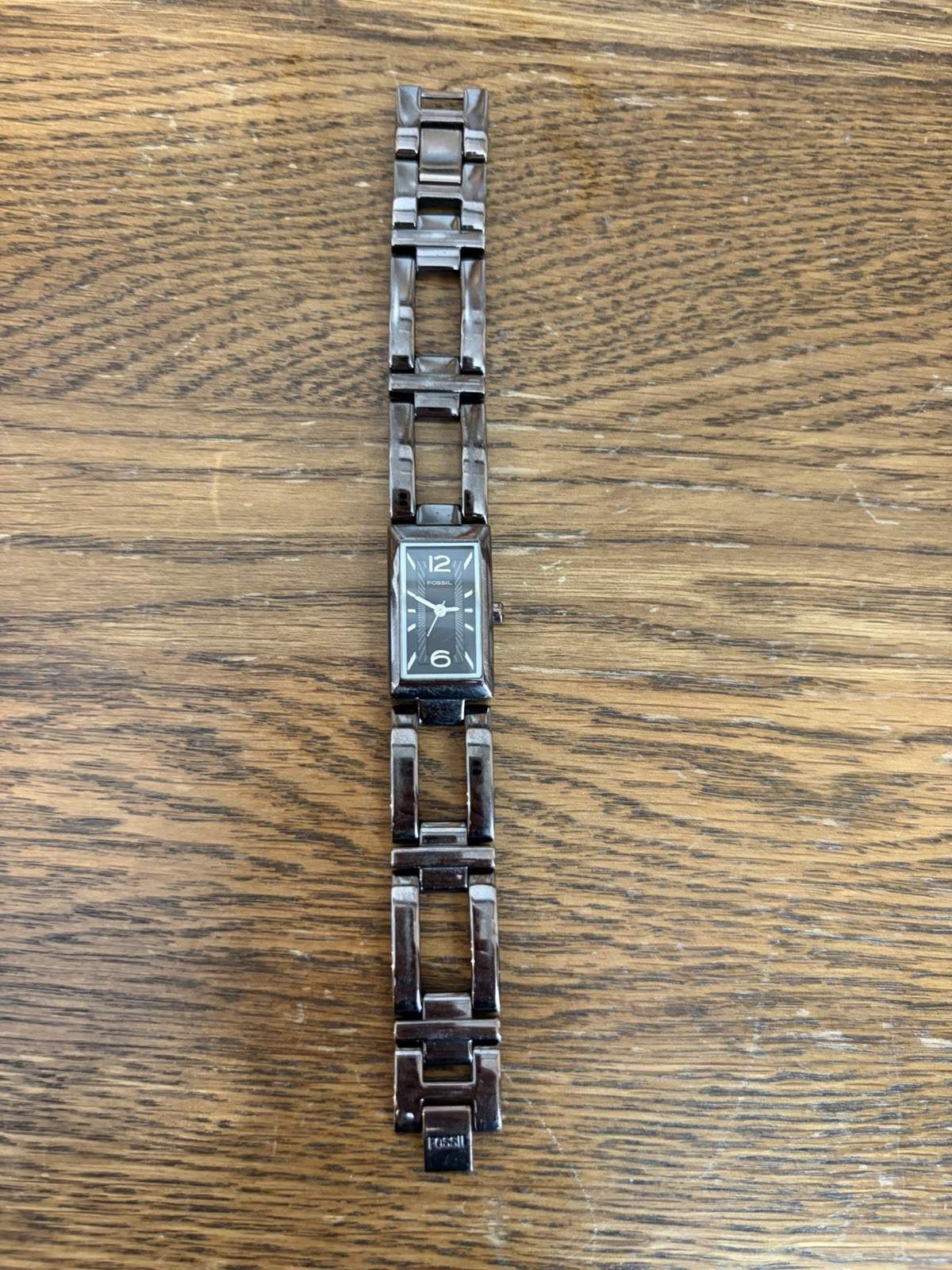 Fossil F2 Women’s Gunmetal Rectangular Watch (Model: ES-1817)