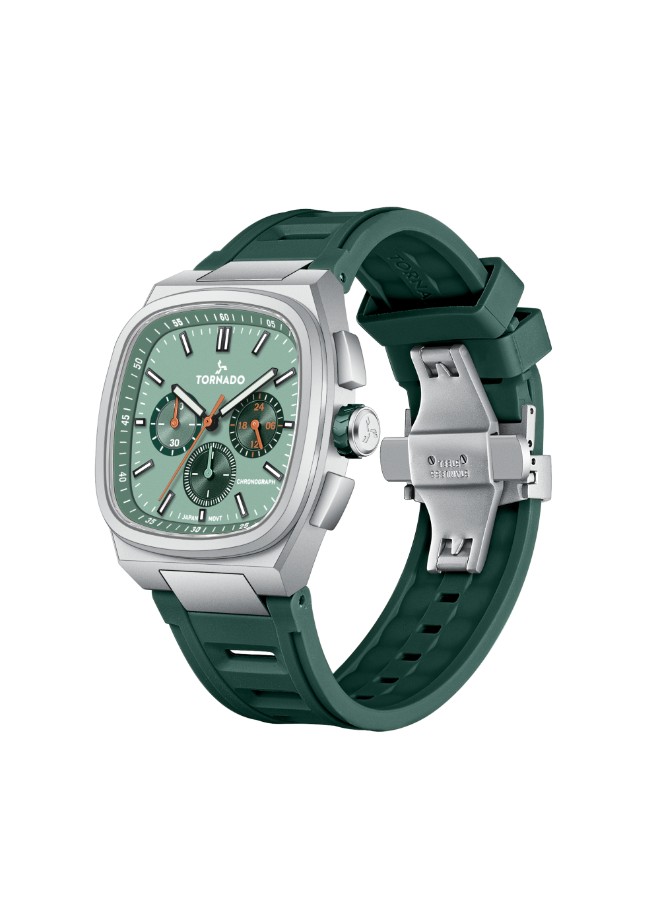 Tornado Aristocrate Men’s Chronograph Watch | Green Dial, 42mm, 100 m (10 ATM)
