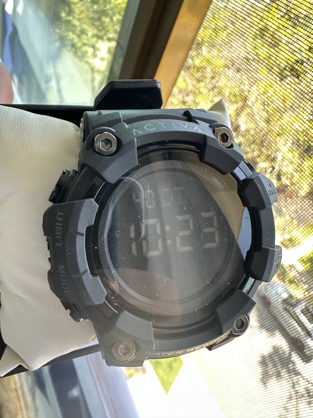 Activa Sport Digital LED Quartz Watch Black Resin 50M 56mm Box
