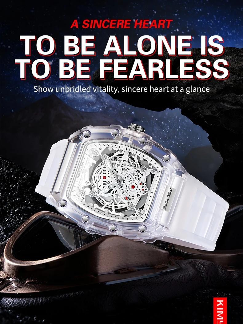KIMSDUN Transparent Men’s Watch Quartz Wristwatch Luminous Waterproof watch