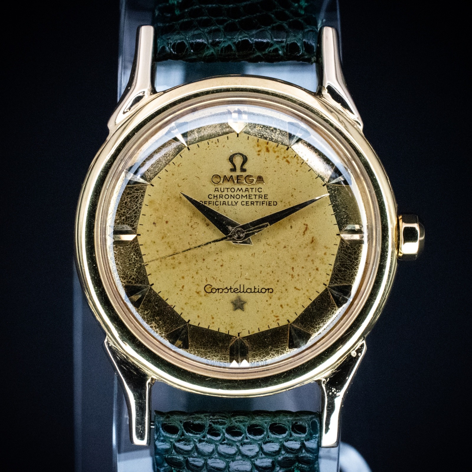 Omega Constellation Deluxe 18K Yellow Gold Pie-Pan Arrowhead Markers, Ref 2853