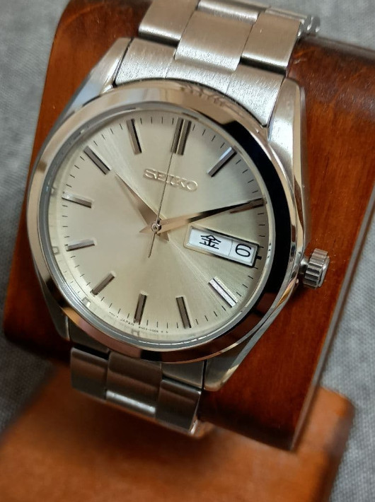 SEIKO Selection SBTH007 Quartz Men’s Watch Silver Day Date Used Japan