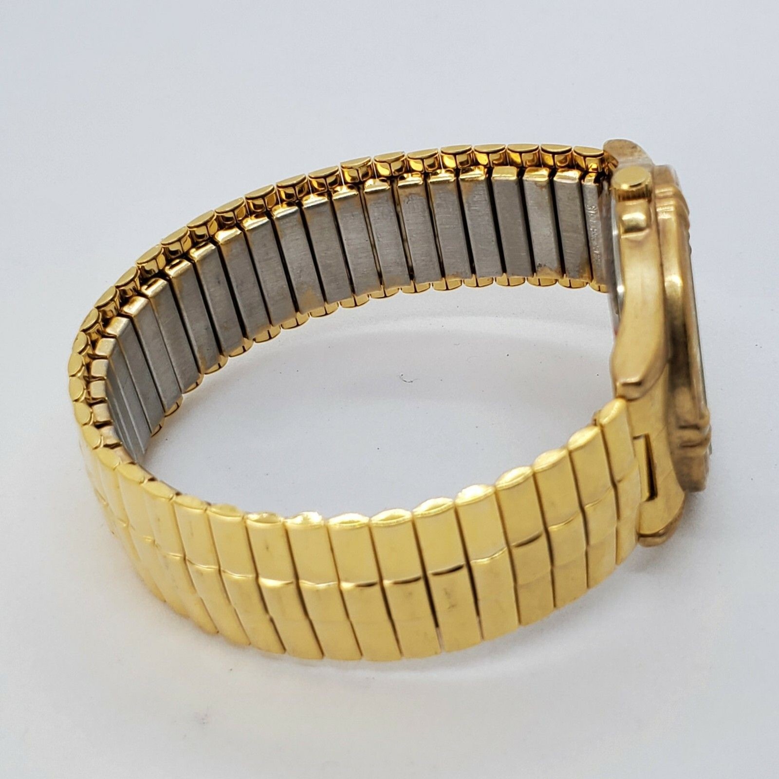 35MM Watch Women Gray Dial Gold Expansion Stretch Band 6.5″ New Battery