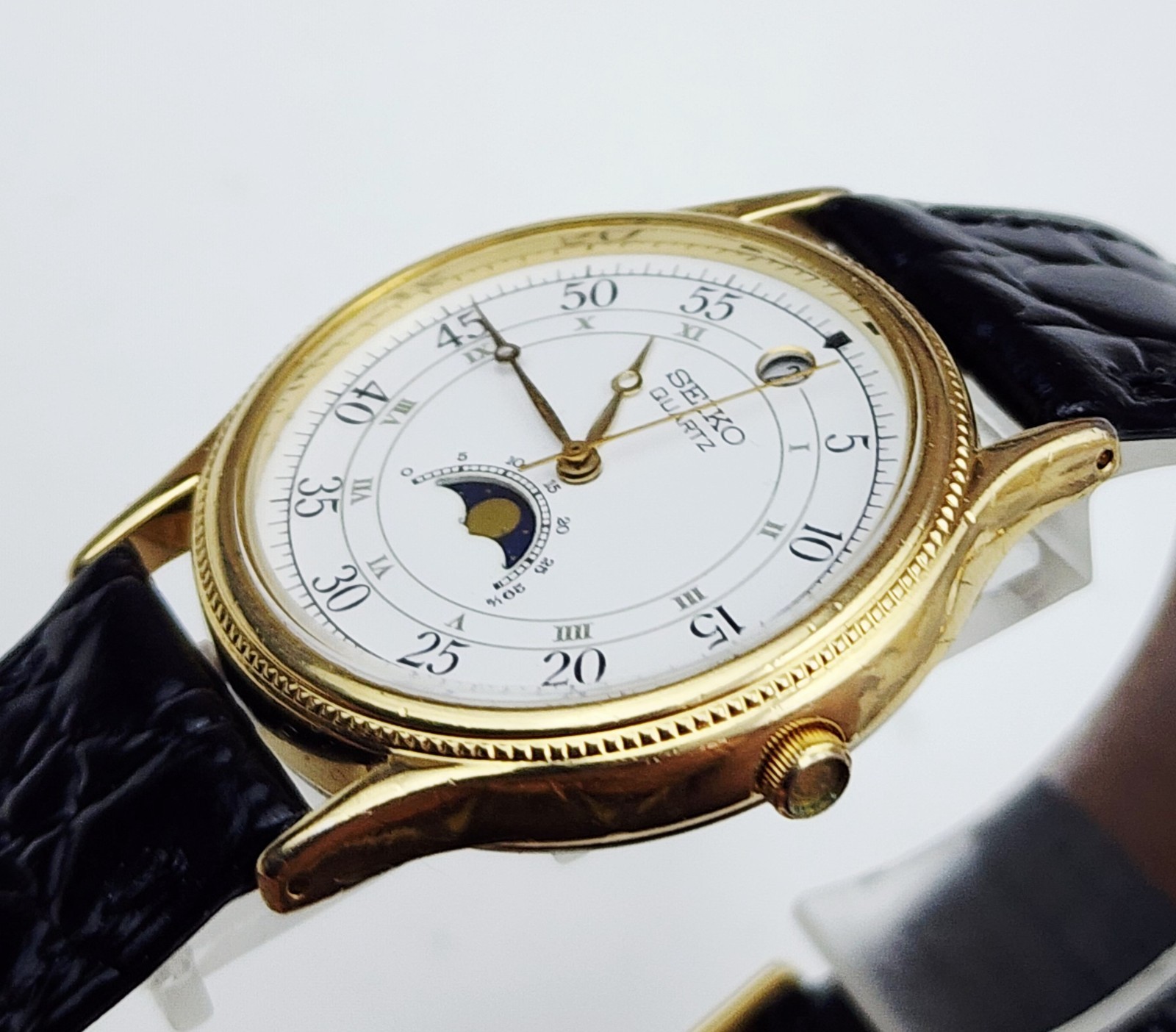 Men’s JAPAN Vintage 1988 MOONPHASE Watch SEIKO 6F22-7010
