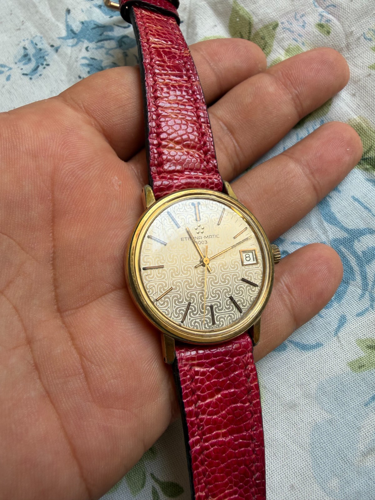 Stunning vintage 1970’s Eterna matic 3003 textured dial automatic watch