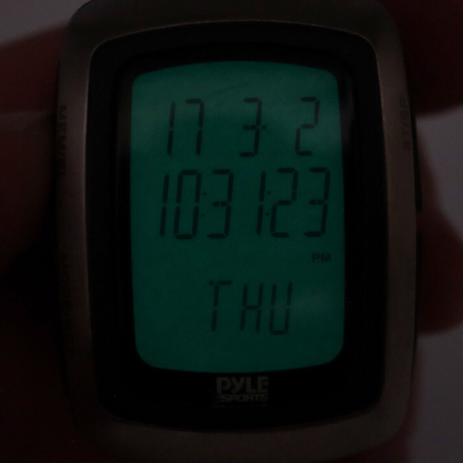 Pyle Sports Digital Watch 35mm Heart Rate Steps Alarm Chrono w New Battery
