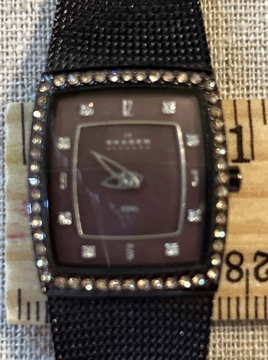 Skagen Dark Brown Steel Mesh Band Ladies Watch Quartz Movement Water Resistant