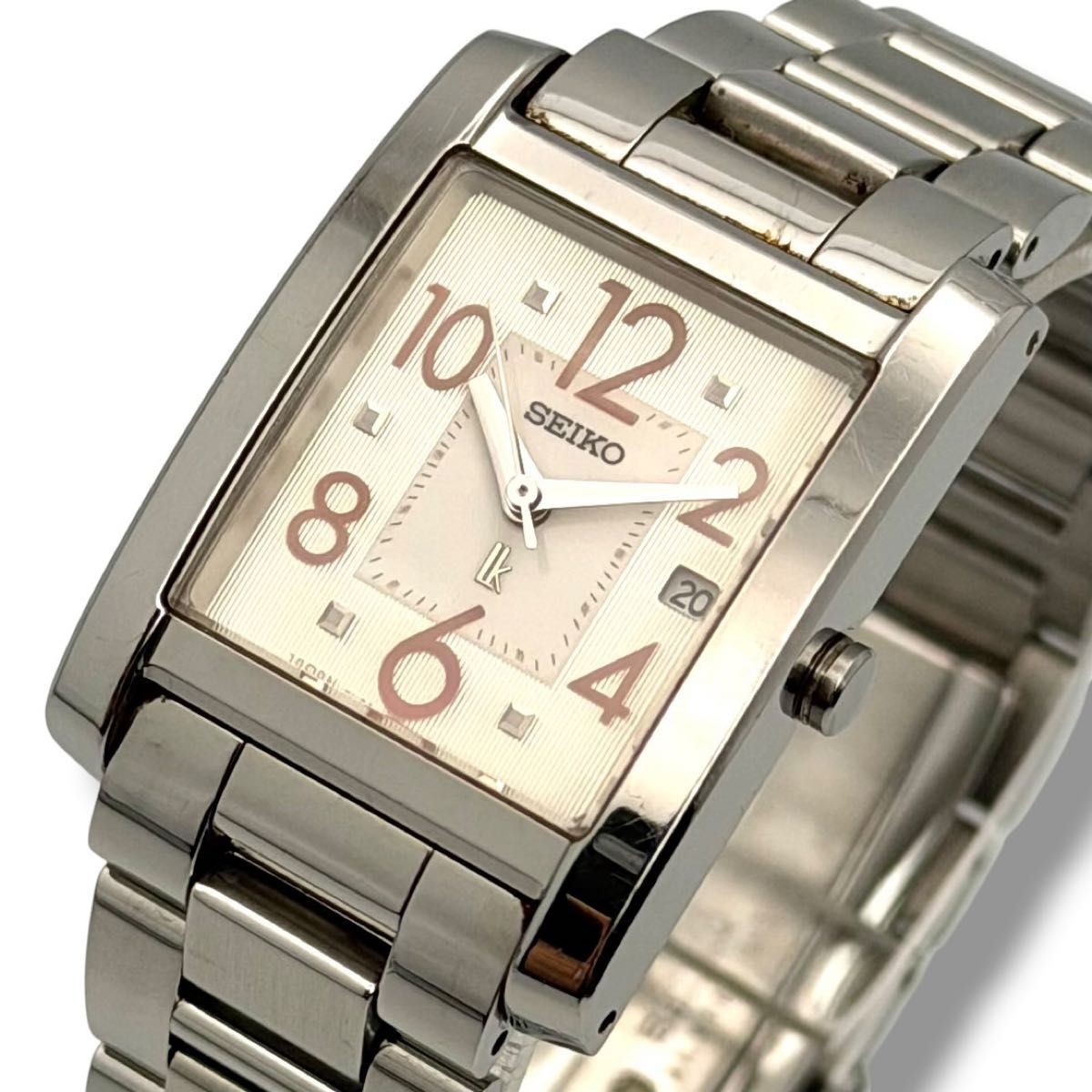 Seiko Lukia Ladies Quartz Watch 7N82-00DK0 Square Date 24mm
