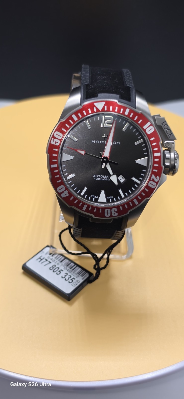 HamiltonKhaki Navy Frogman Automatic Black Dial Men’s Watch, Condition:NEW