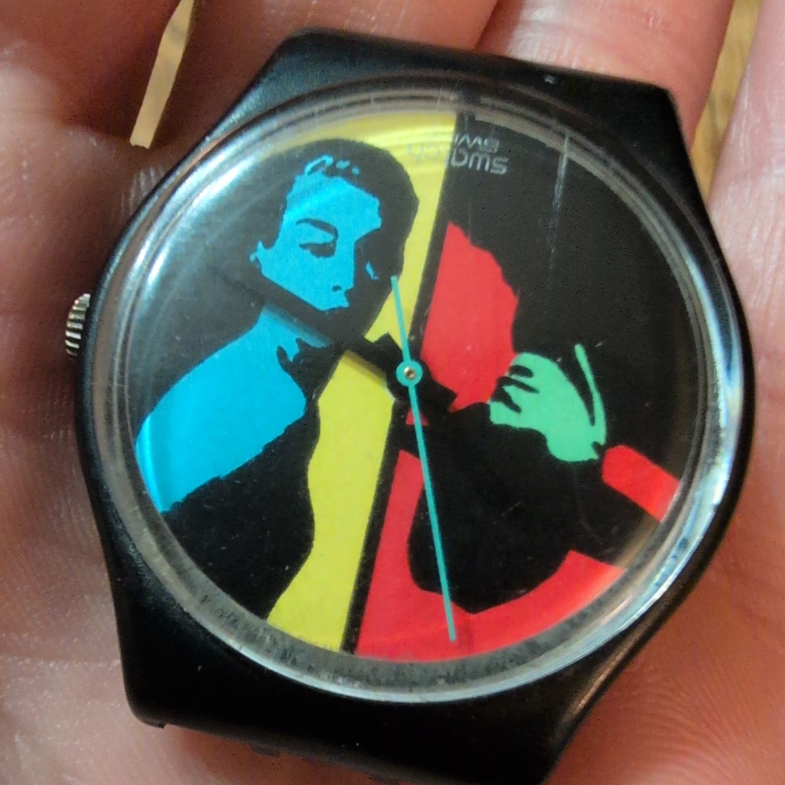 RARE SWATCH WATCH AG 1988 “COLOURED LOVE” Face Only Untested