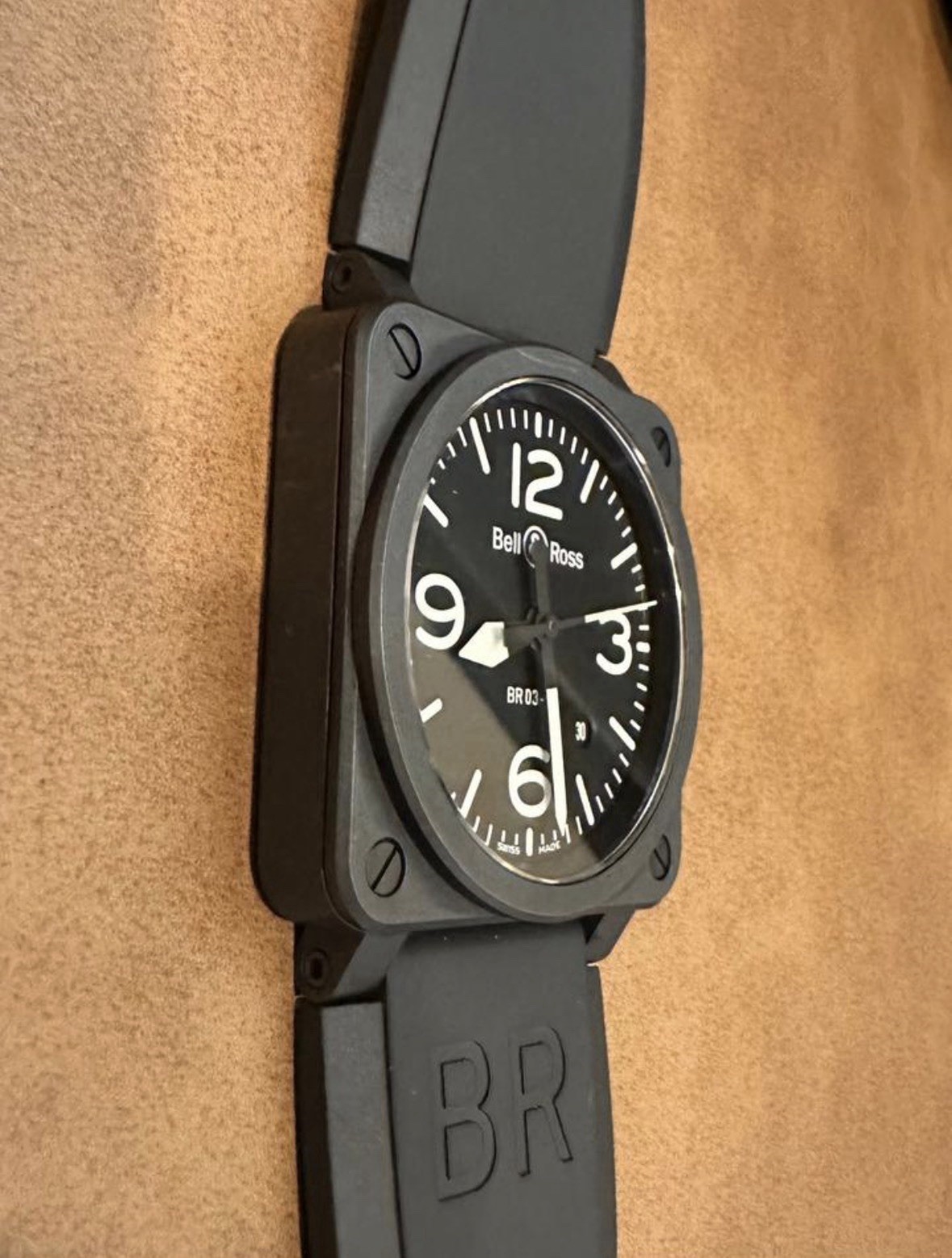 Bell & Ross BR 03-92 Black Ceramic Square 42mm Automatic Date Watch. EXCELLENT!