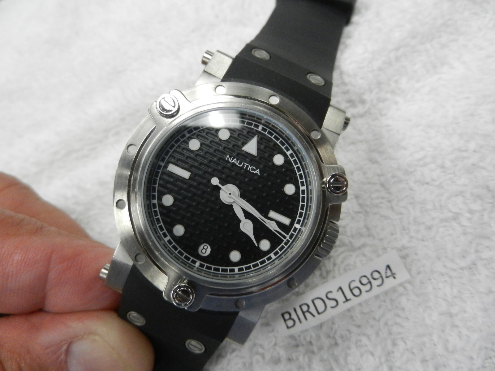 RARE MENS NAUTICA PORTHOLE MARINE CASE WATCH FANCY HANDS SCREW DOWN CROWN & CASE