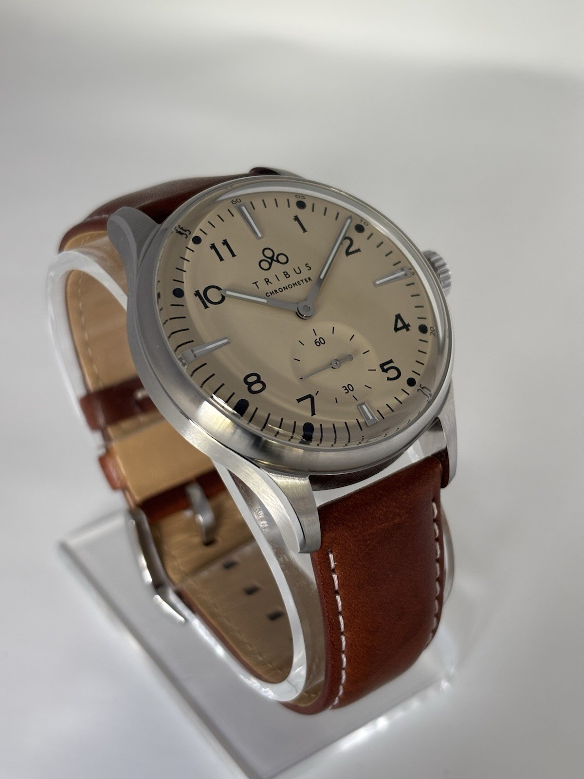 Tribus TRI-01 Small Second COSC Men’s Automatic Watch – Cream