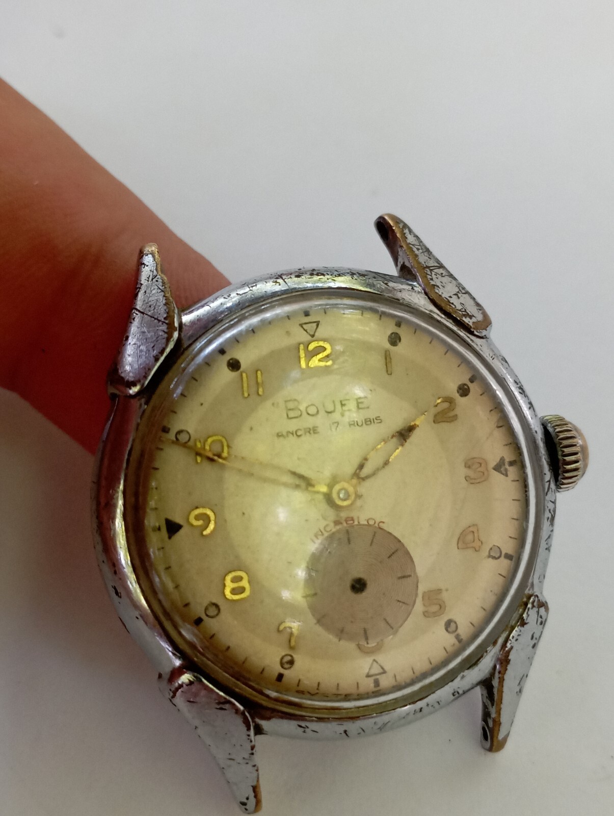 VINTAGE SWISS WWII MILITARY BOUEE ANCRE cal. Cupillard 233 from 1935 watch 40’s
