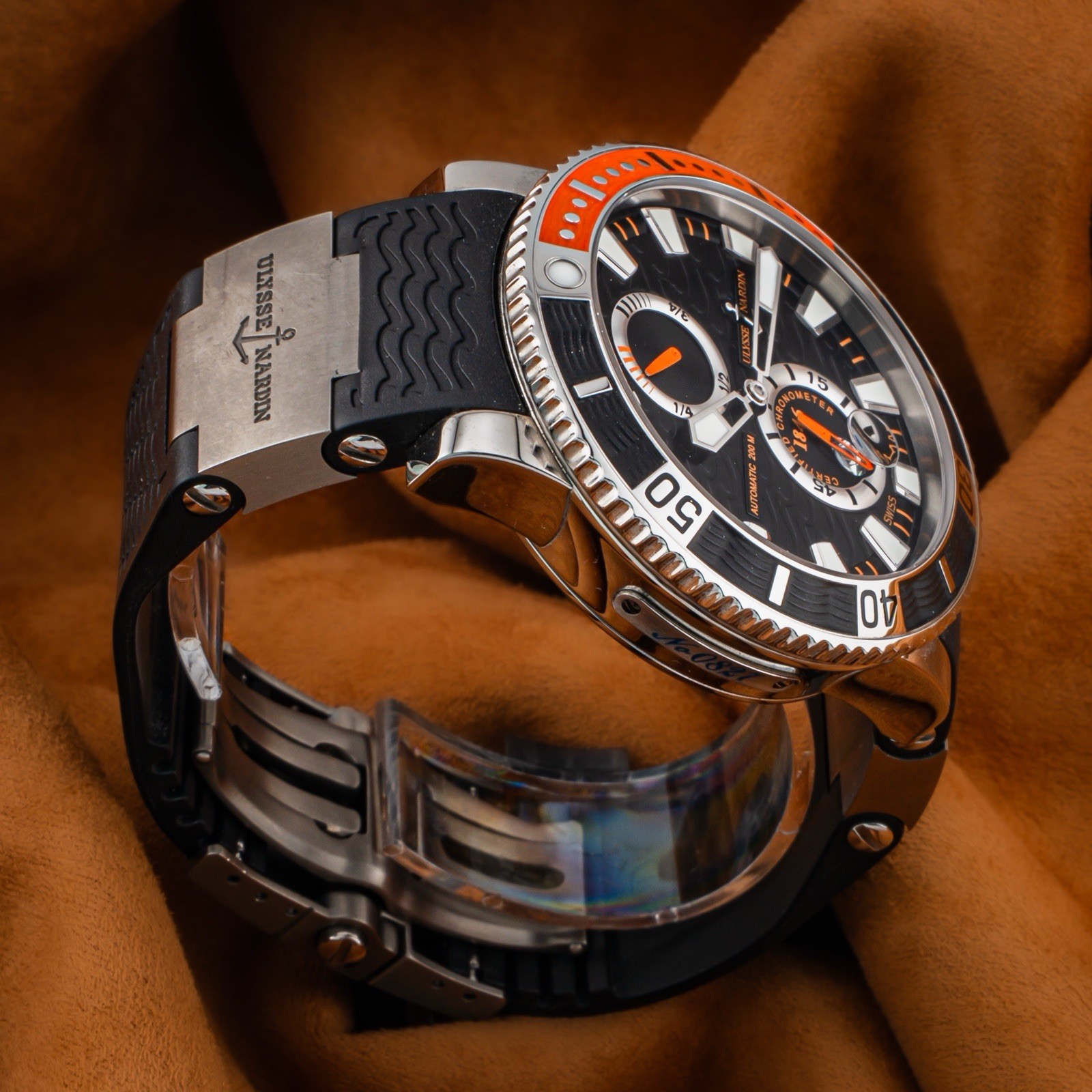 Ulysse Nardin Maxi Marine Diver Orange 45mm Limited Edition Excellent Condition