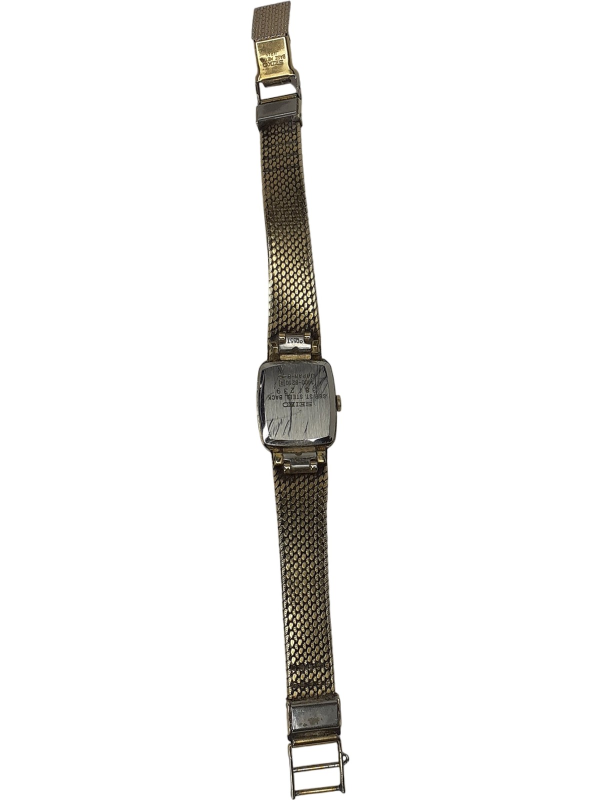 Seiko 1400-6210 Quartz Wristwatch Gold Rectangular Spares/Repairs Preloved