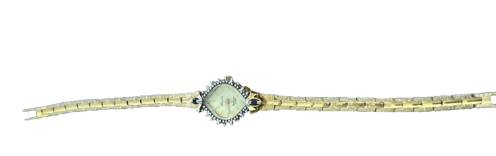 Vintage Deauville Armitron Gold Plated Watch with Genuine Diamond Ruby Untested