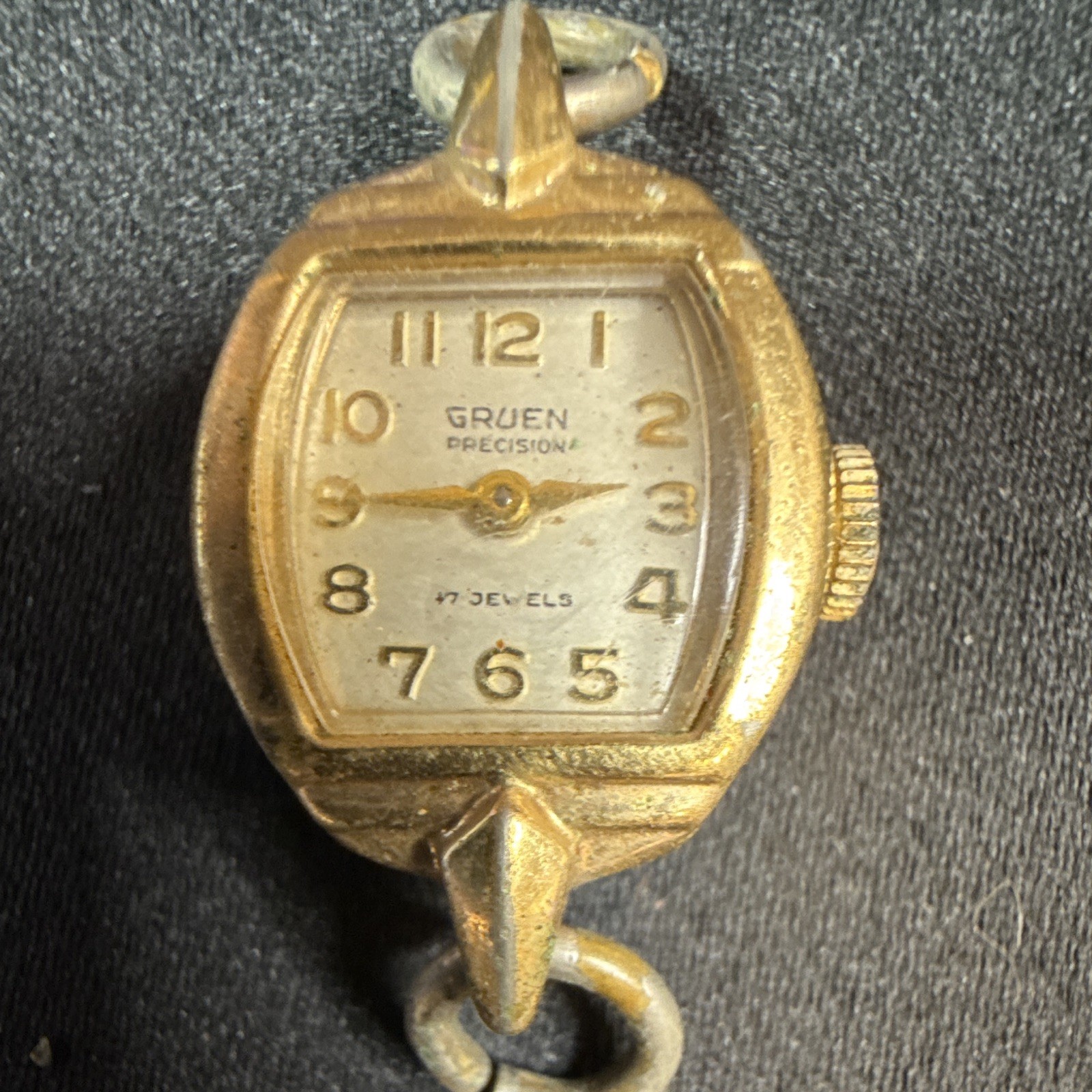 Vintage Gruen Precision 17 Jewel Swiss Watch Parts Repair No Strap